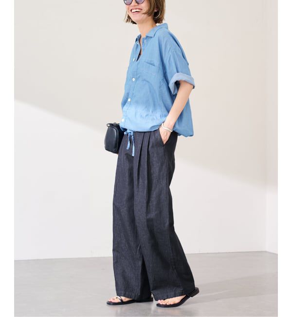 FRAMeWORK「≪予約≫リネン混リアクティブデニムパンツ」|スラックス|