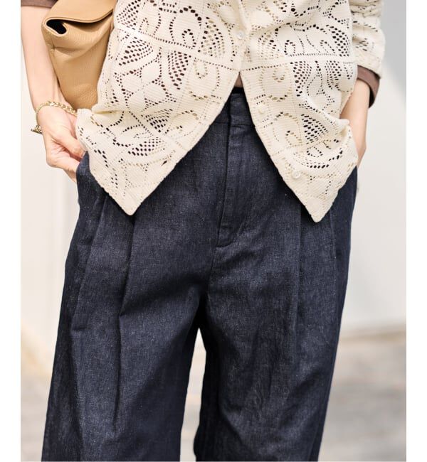 FRAMeWORK「≪予約≫リネン混リアクティブデニムパンツ」|スラックス|