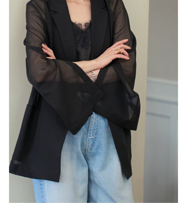 NOBLE「《追加予約・新色》スリットスリーブシアージャケット」|テーラードジャケット|