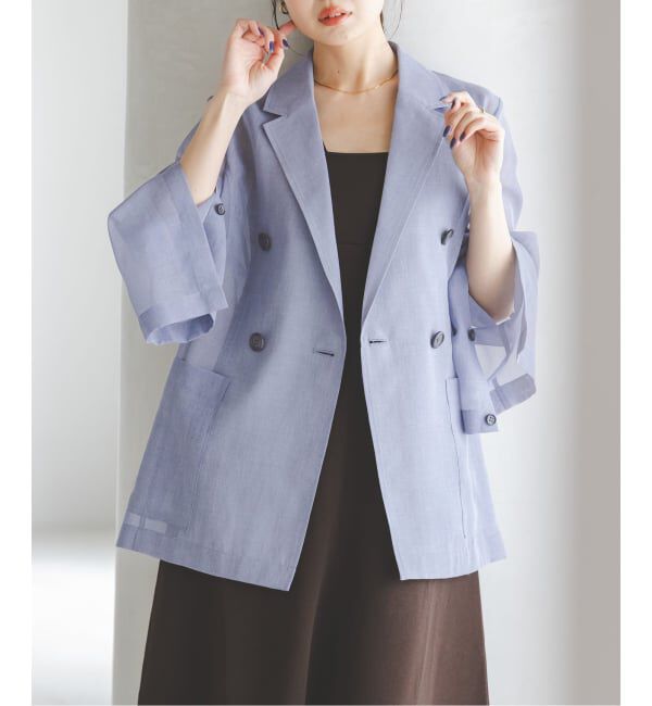 NOBLE「《追加予約・新色》スリットスリーブシアージャケット」|テーラードジャケット|