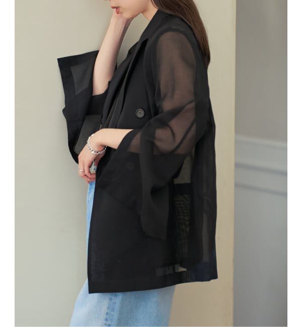 NOBLE「《追加予約・新色》スリットスリーブシアージャケット」|テーラードジャケット|