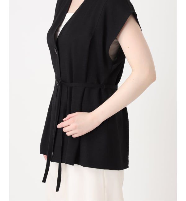 NOBLE「《予約・セットアップ対応》ファジーリネンVカラーベルテッドブラウス」|シャツ・ブラウス|