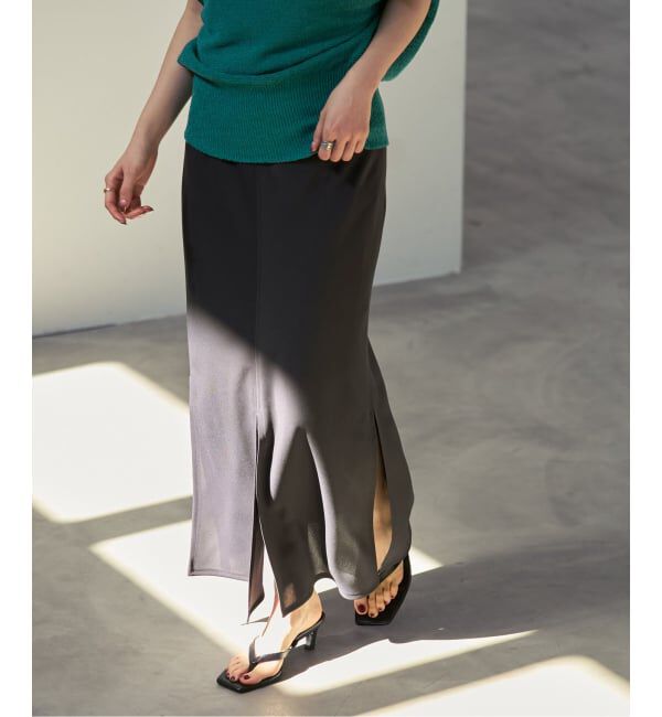 NOBLE「《予約・セットアップ対応》ドライオックススリットスカート」|スカート|グレー