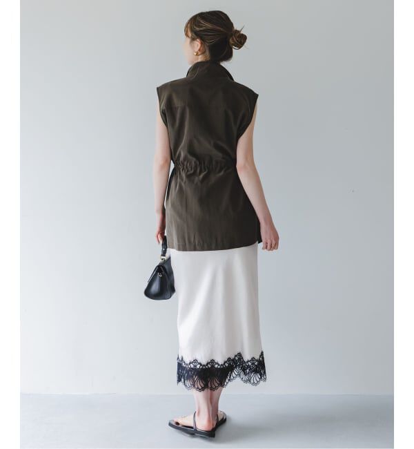 NOBLE「《予約》バイカラーレーススカート」|スカート|