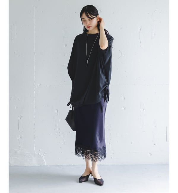 NOBLE「《予約》バイカラーレーススカート」|スカート|