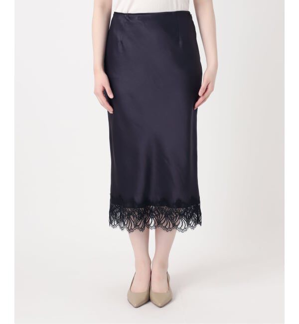 NOBLE「《予約》バイカラーレーススカート」|スカート|