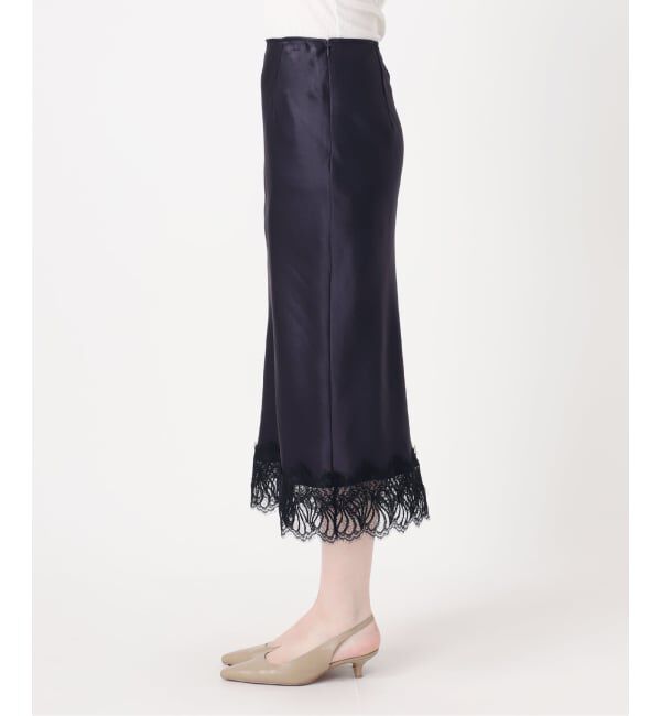 NOBLE「《予約》バイカラーレーススカート」|スカート|