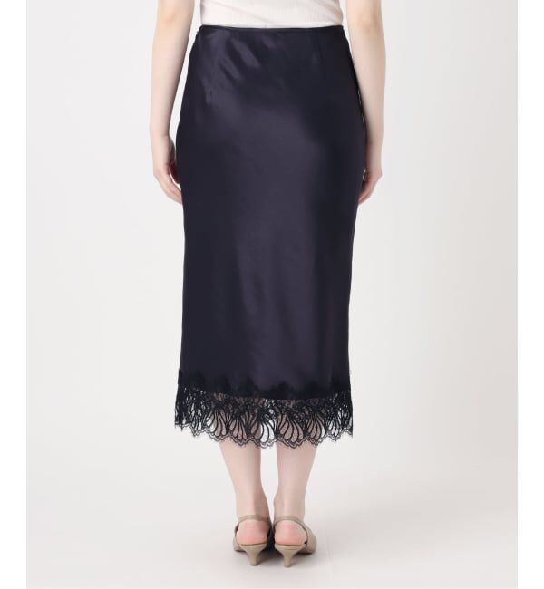 NOBLE「《予約》バイカラーレーススカート」|スカート|