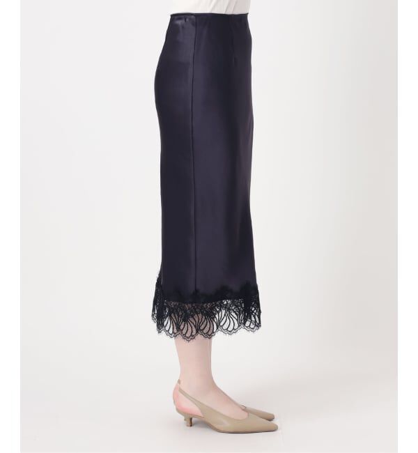 NOBLE「《予約》バイカラーレーススカート」|スカート|