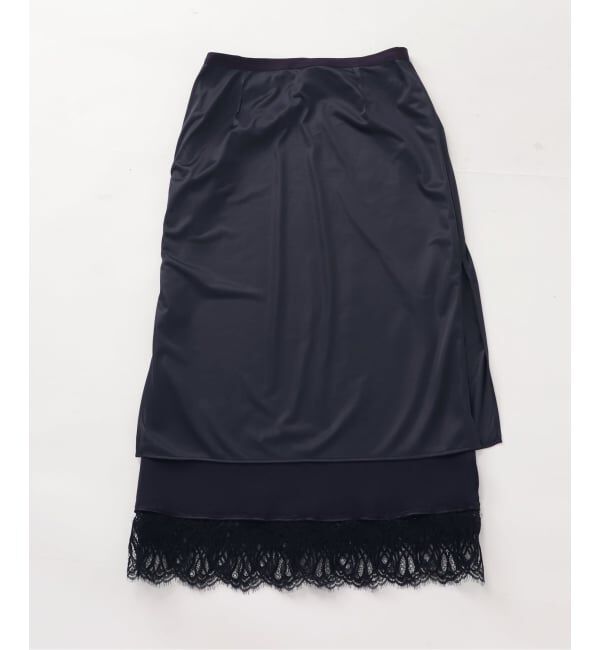 NOBLE「《予約》バイカラーレーススカート」|スカート|