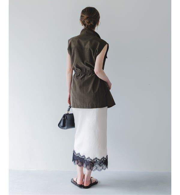 NOBLE「《予約》バイカラーレーススカート」|スカート|