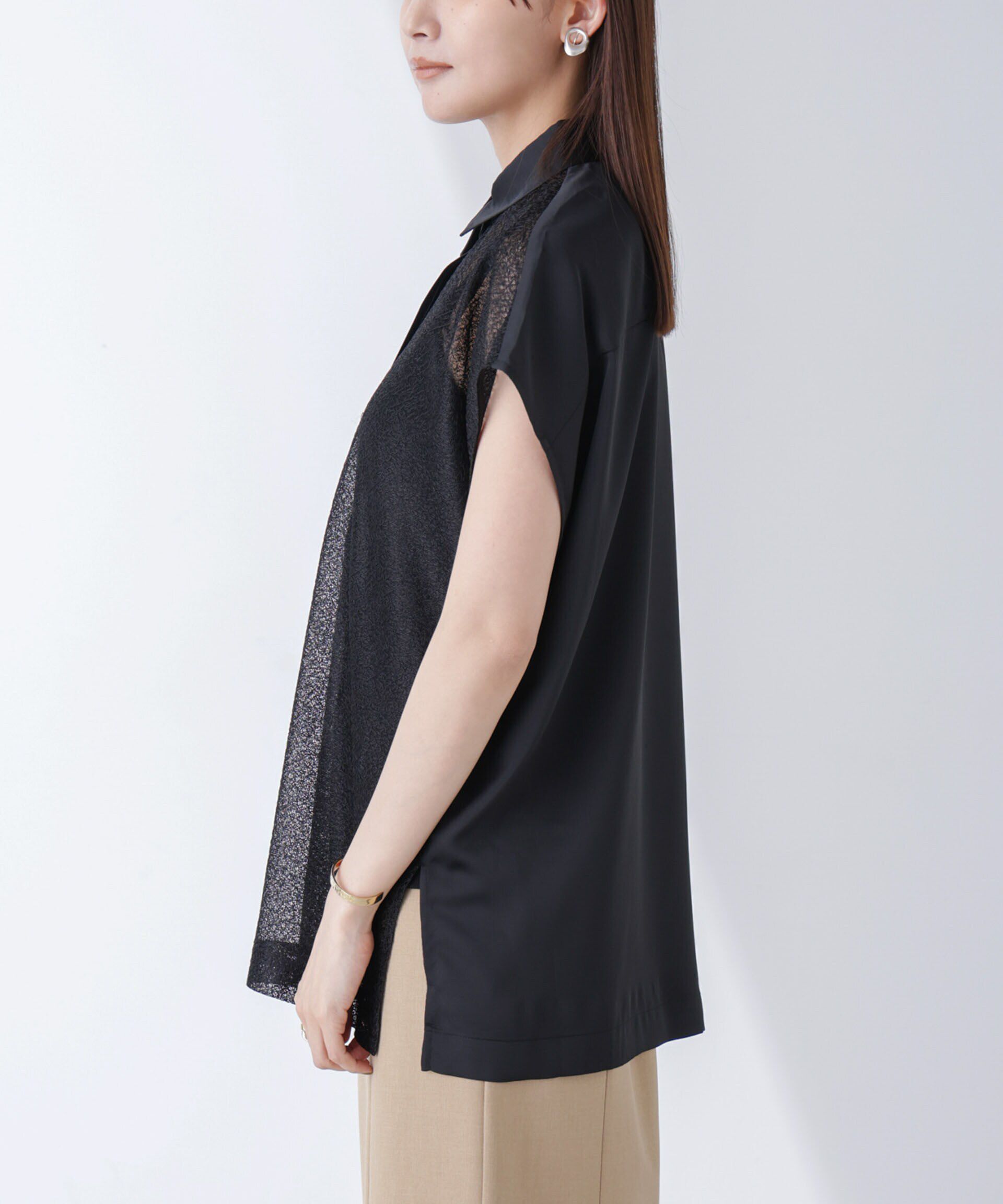 nano･universe「フロントレースシャツ」|シャツ・ブラウス|