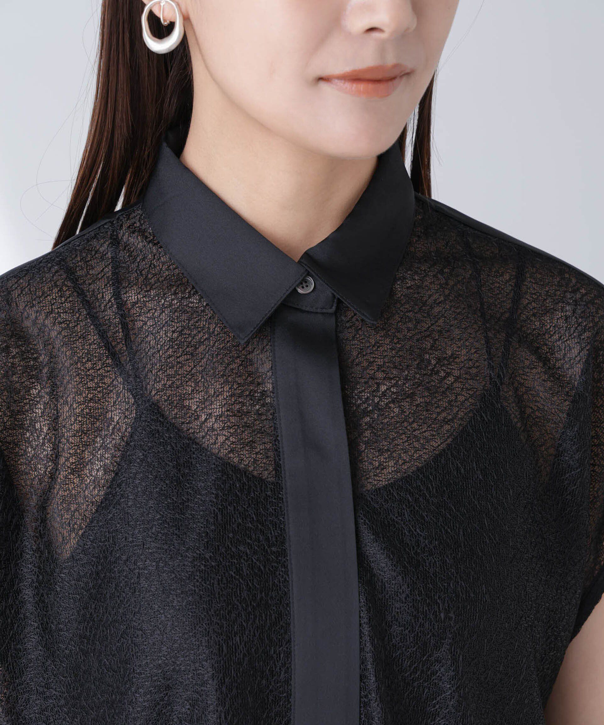 nano･universe「フロントレースシャツ」|シャツ・ブラウス|