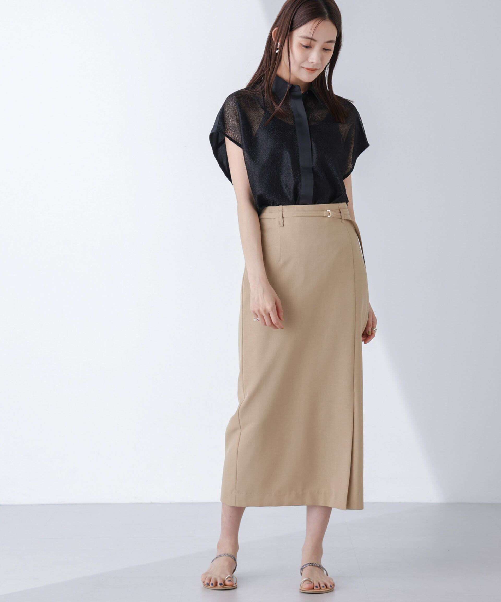 nano･universe「フロントレースシャツ」|シャツ・ブラウス|