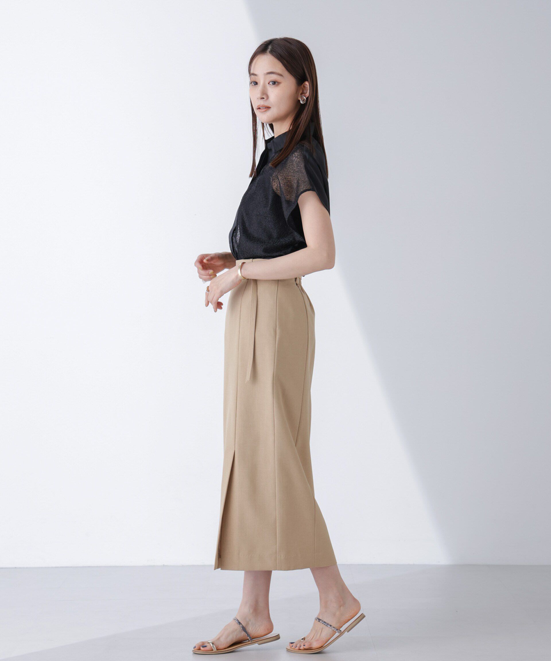 nano･universe「フロントレースシャツ」|シャツ・ブラウス|