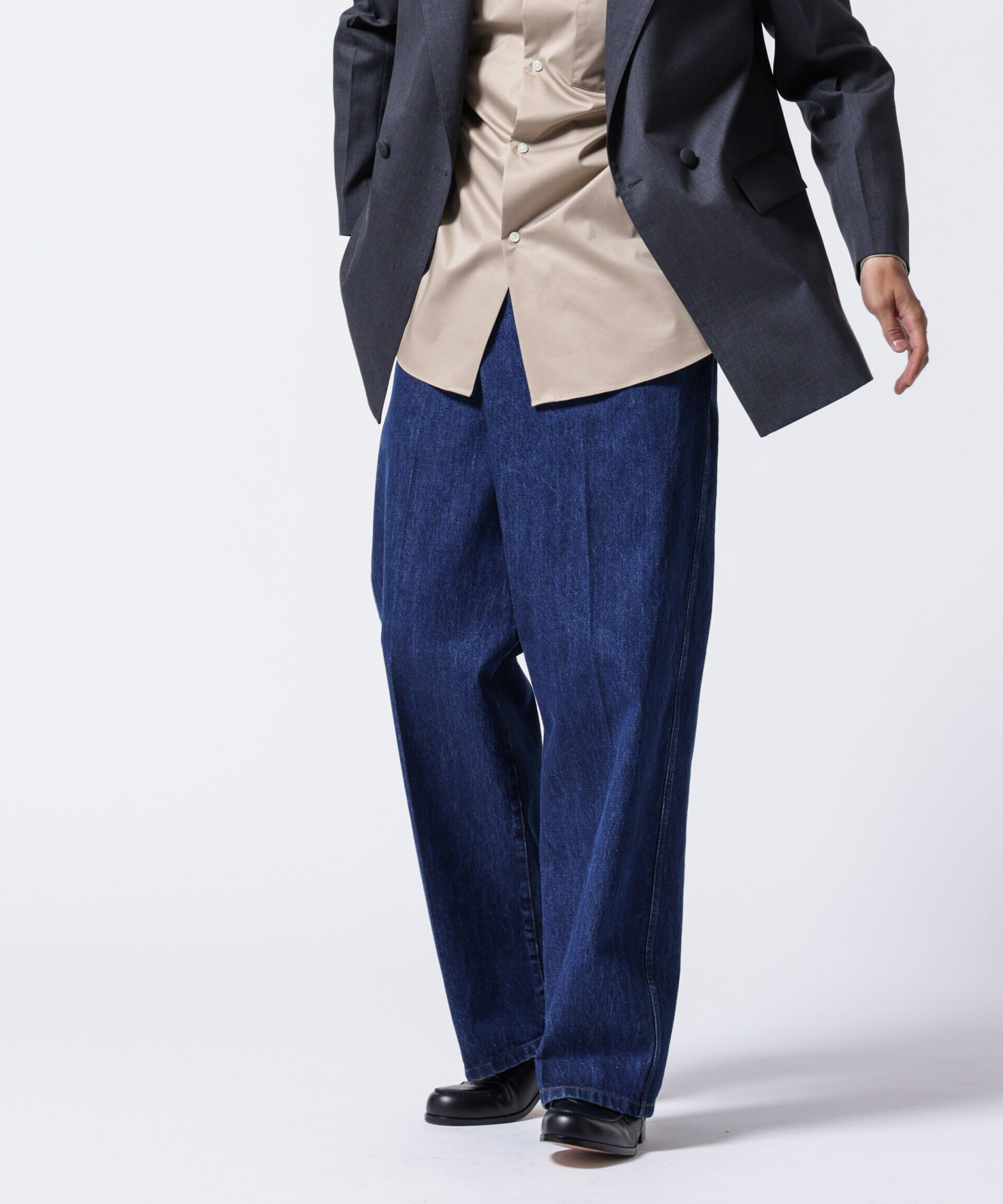 nano･universe「「ASSEMBLANC」ラップディティールデニムトラウザー」|チノ|