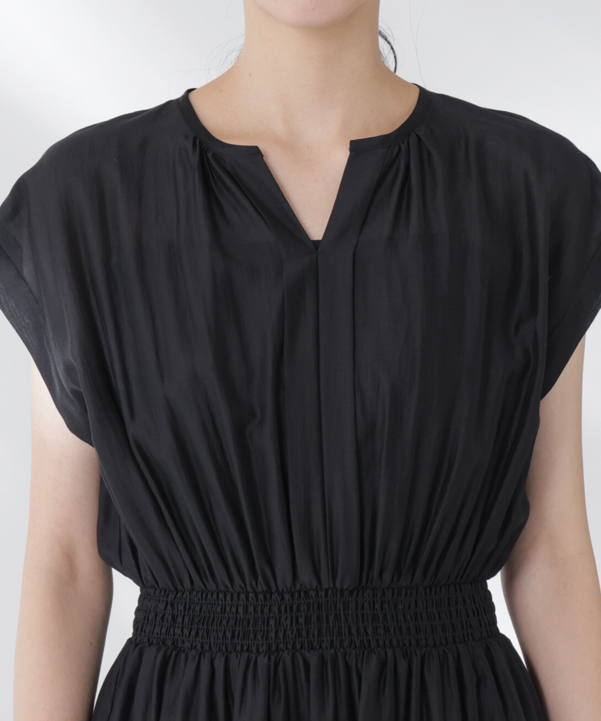 nano･universe「シアーサテンウエストシャーリングワンピース」|ワンピース|