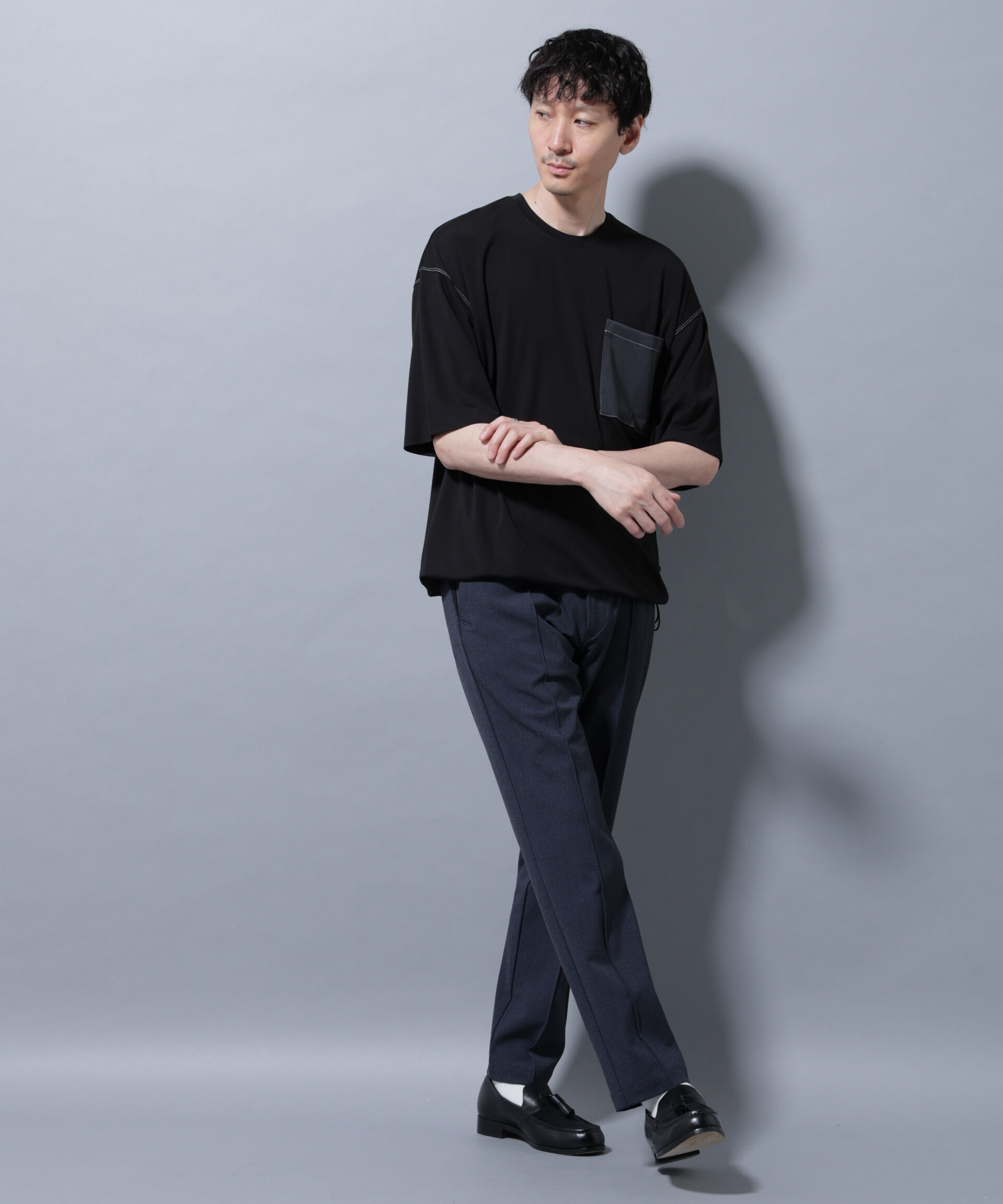 nano･universe「サイドリブストレッチイージーパンツ」|チノ|