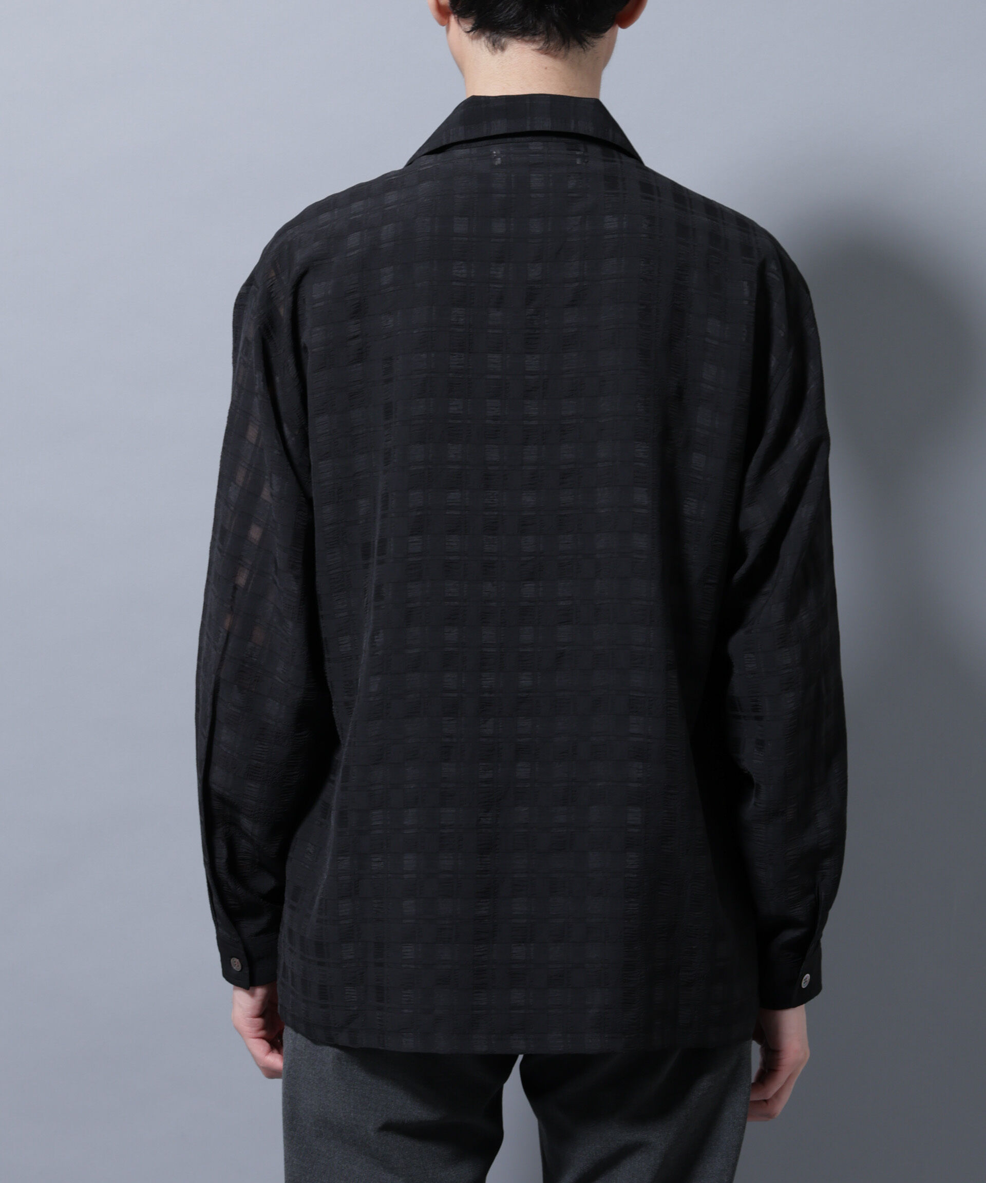 nano･universe「シースルーチェックシャツ 長袖」|シャツ・ブラウス|