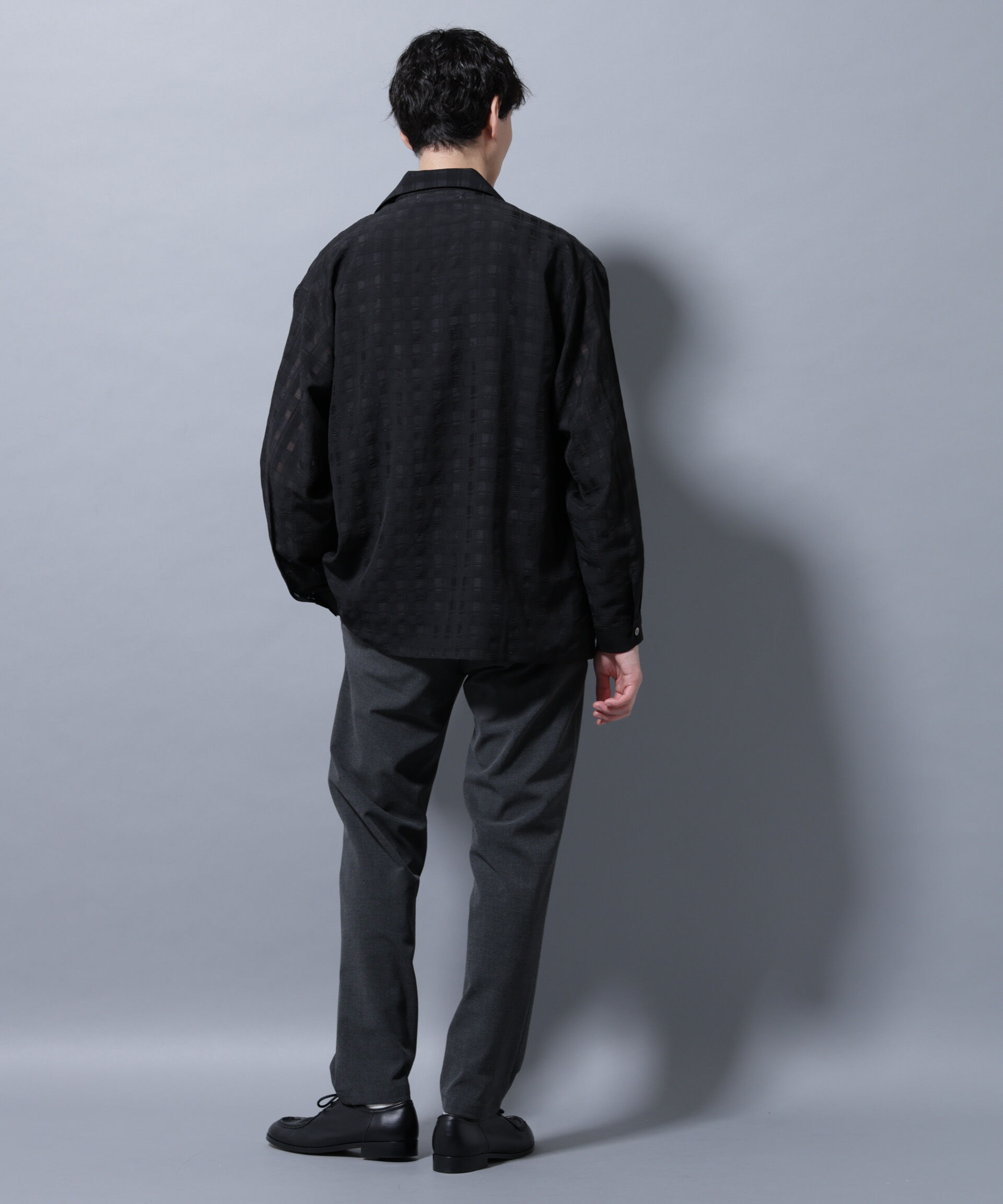 nano･universe「シースルーチェックシャツ 長袖」|シャツ・ブラウス|