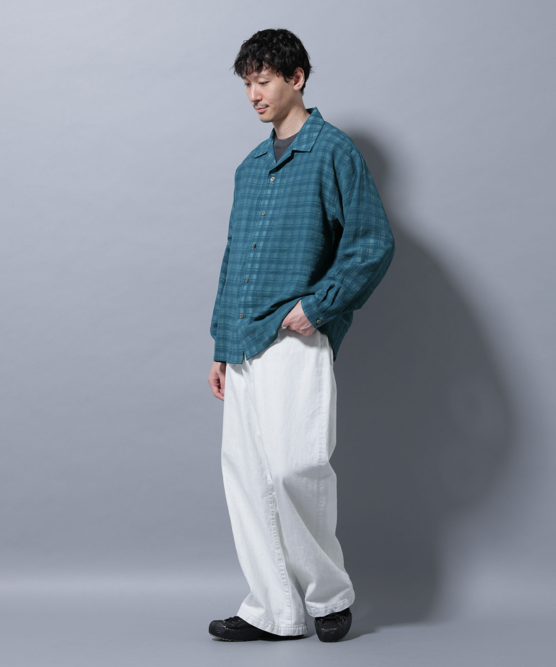 nano･universe「シースルーチェックシャツ 長袖」|シャツ・ブラウス|