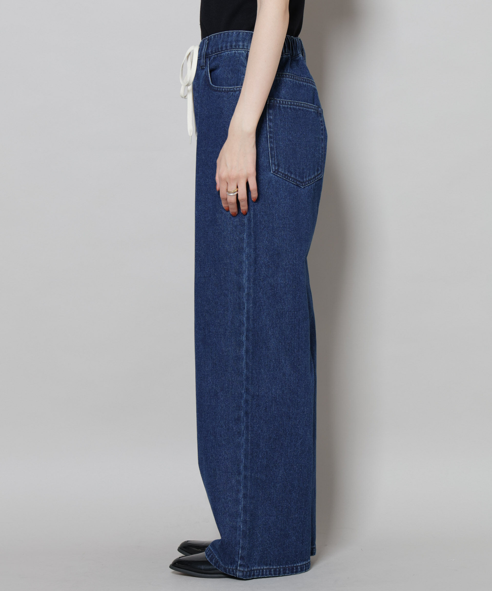 nano･universe「ドロストワイドデニムパンツ」|チノ|