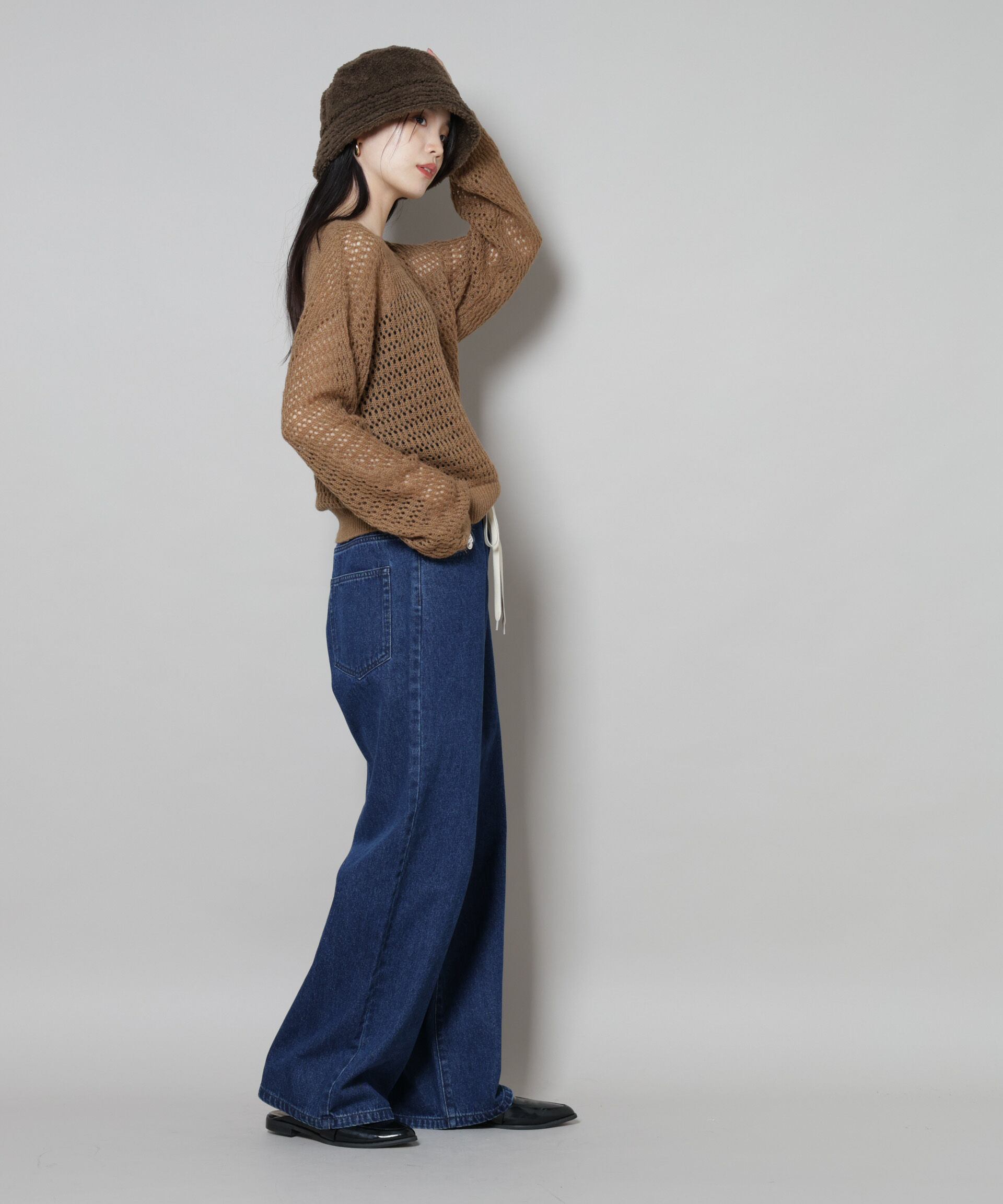 nano･universe「ドロストワイドデニムパンツ」|チノ|