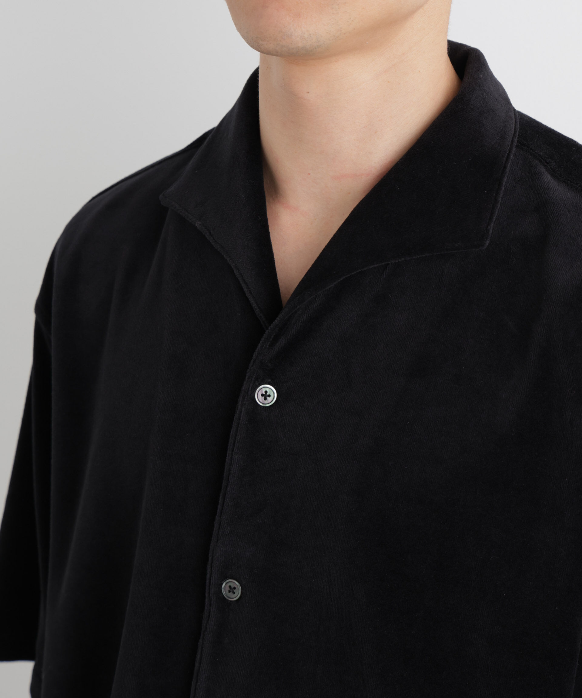 nano･universe「ベロア イタリアンカラーシャツ 半袖」|シャツ・ブラウス|