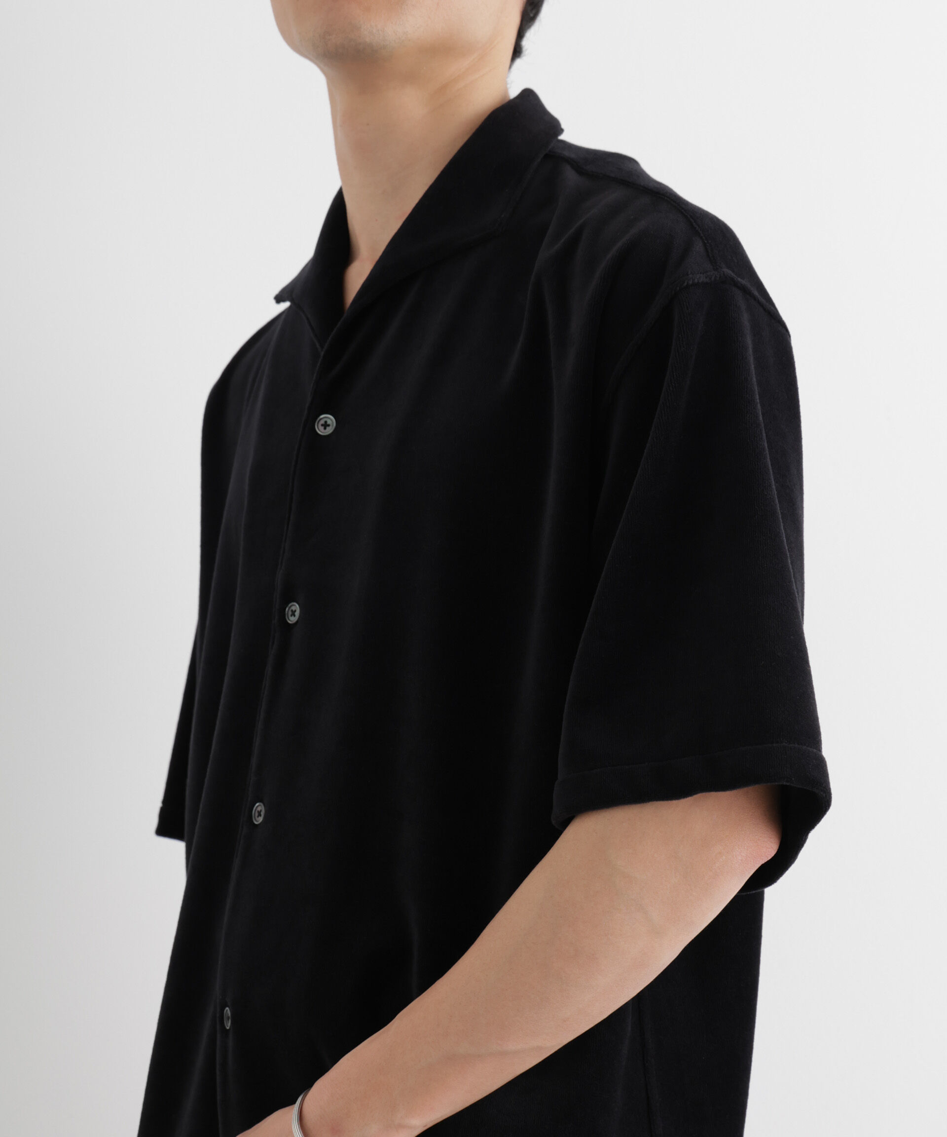 nano･universe「ベロア イタリアンカラーシャツ 半袖」|シャツ・ブラウス|