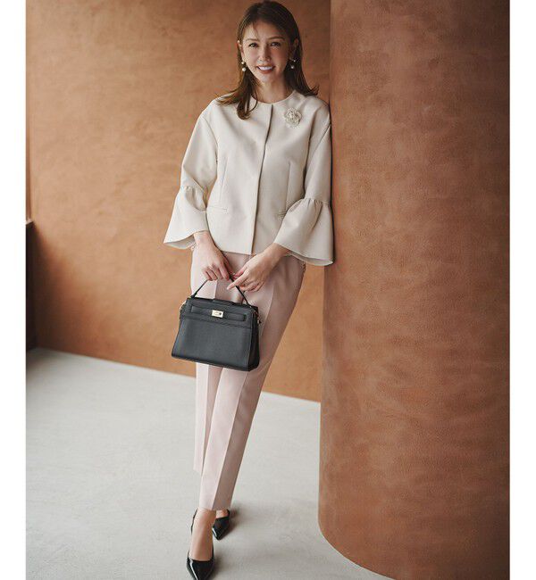 組曲「【KUMIKYOKU NAVY】コンフォータブルドレープ フレアスリーブジャケット」|ノーカラージャケット|