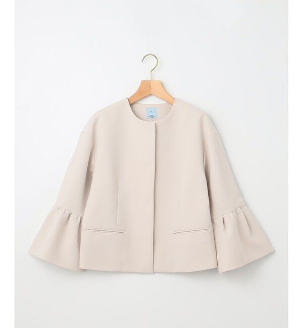 組曲「【KUMIKYOKU NAVY】コンフォータブルドレープ フレアスリーブジャケット」|ノーカラージャケット|