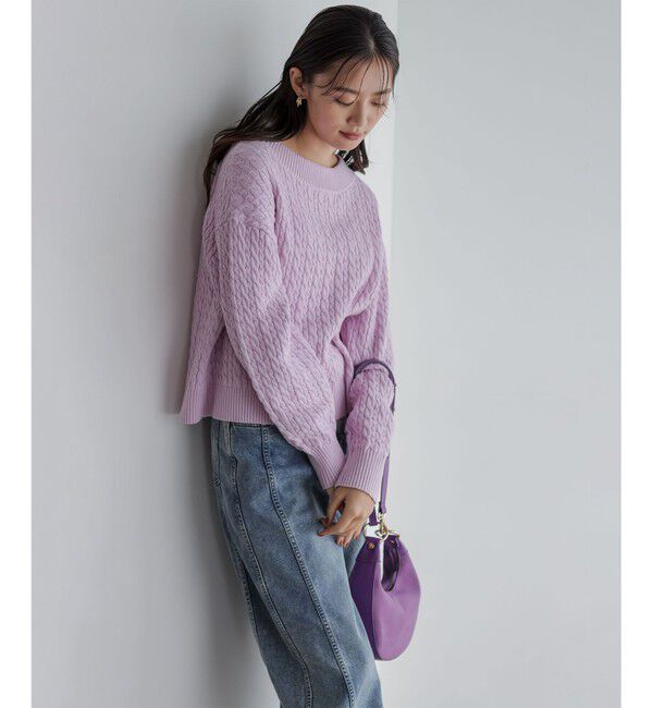 組曲「【加藤ローサさん着用】コットンカシミヤMIX ケーブル ニット」|ニット・セーター|