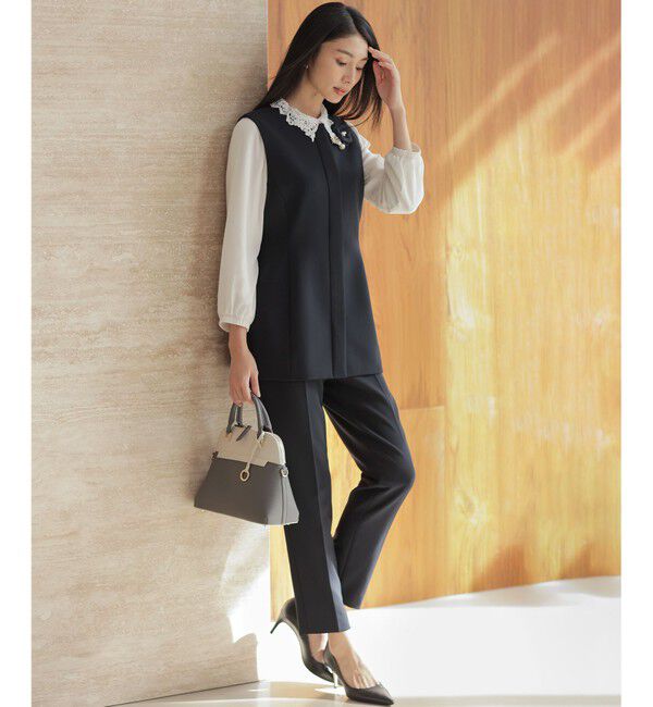 組曲「【KUMIKYOKU NAVY】コンフォータブルドレープ ジレ」|ベスト・ジレ|