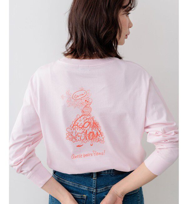 組曲「【Flower Collection】プリントロングTシャツ」|Tシャツ・カットソー|ピンク系