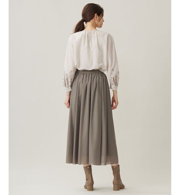 自由区「【ウエストゴム・洗える】シアーギャザー スカート」|スカート|