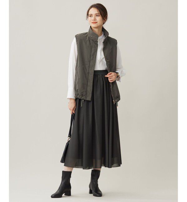 自由区「【ウエストゴム・洗える】シアーギャザー スカート」|スカート|