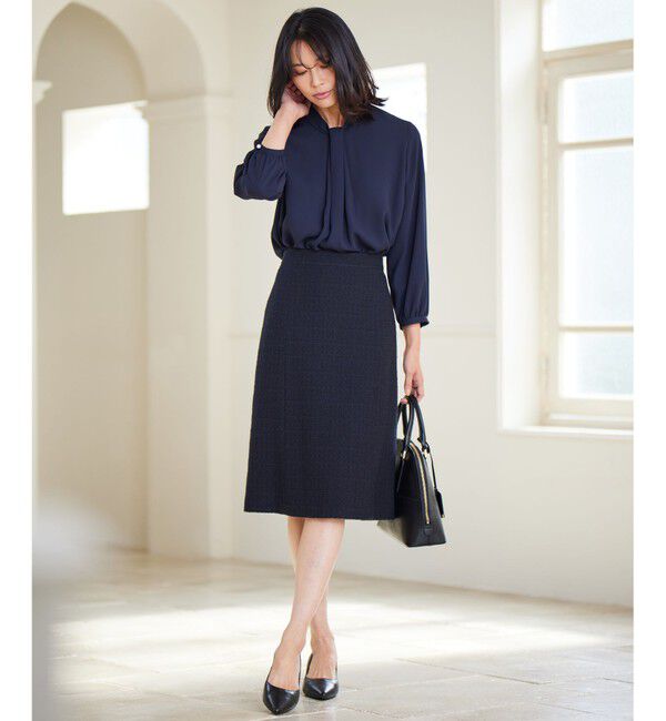 23区「【洗える】バックサテンアムンゼン ボウタイ付き ブラウス」|シャツ・ブラウス|