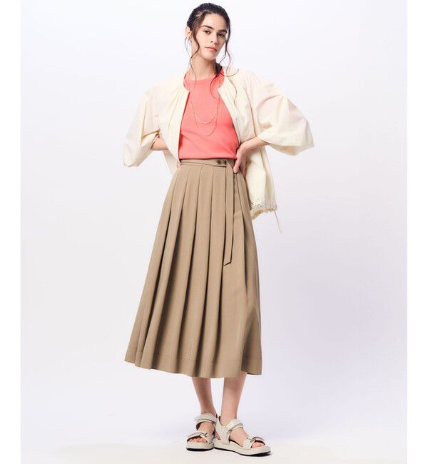 23区「【Oggi4月号掲載/洗える】ブライトツイル タック スカート」|スカート|