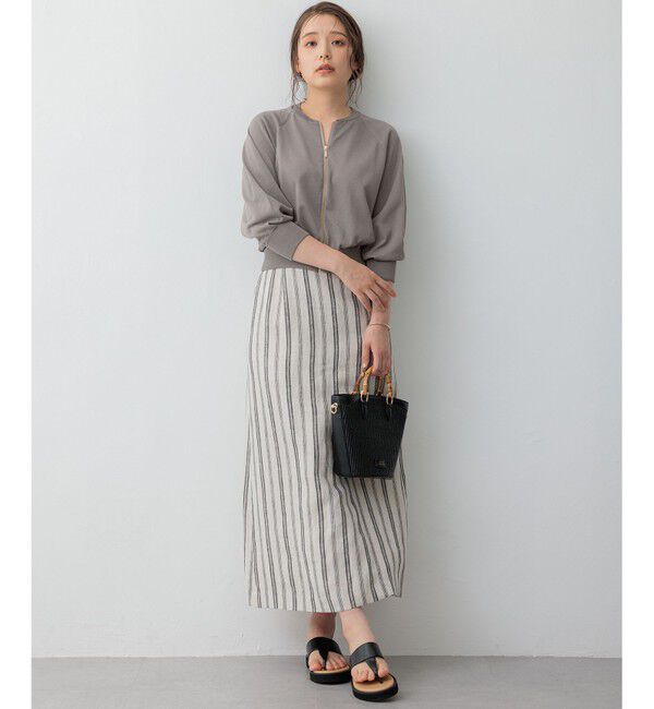 23区「【洗える】リネンストライプ Aライン スカート」|スカート|
