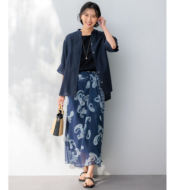 23区「【洗える】LIBECOリネン デザインスリーブ ブラウス」|シャツ・ブラウス|