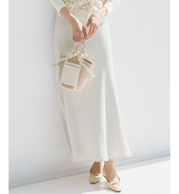 23区「【吸水速乾/防シワ】ジョーゼットサテン ナロー スカート」|スカート|ベージュ系