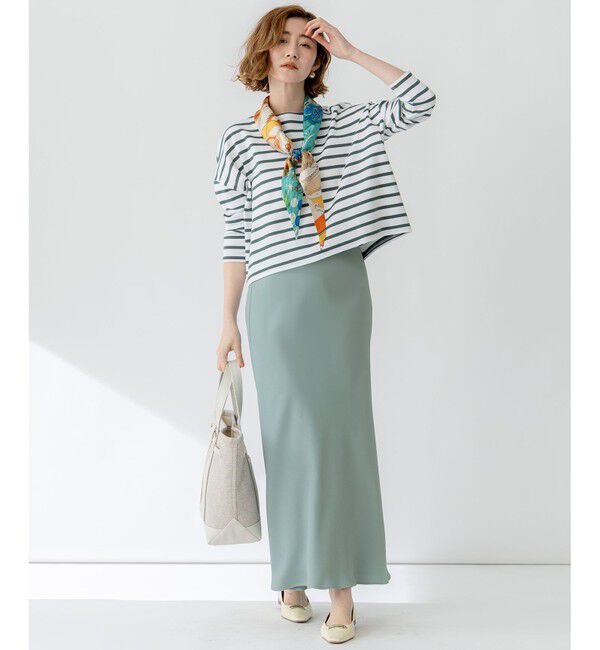 23区「【吸水速乾/防シワ】ジョーゼットサテン ナロー スカート」|スカート|