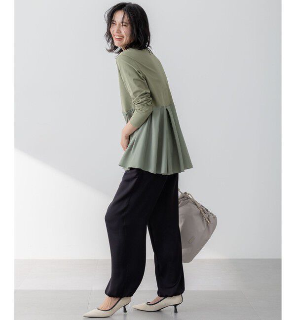 23区「【防シワ性/吸水速乾】ジョーゼットサテン ジョグパンツ」|その他|