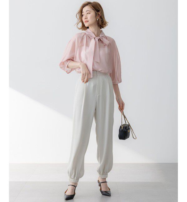 23区「【防シワ性/吸水速乾】ジョーゼットサテン ジョグパンツ」|その他|