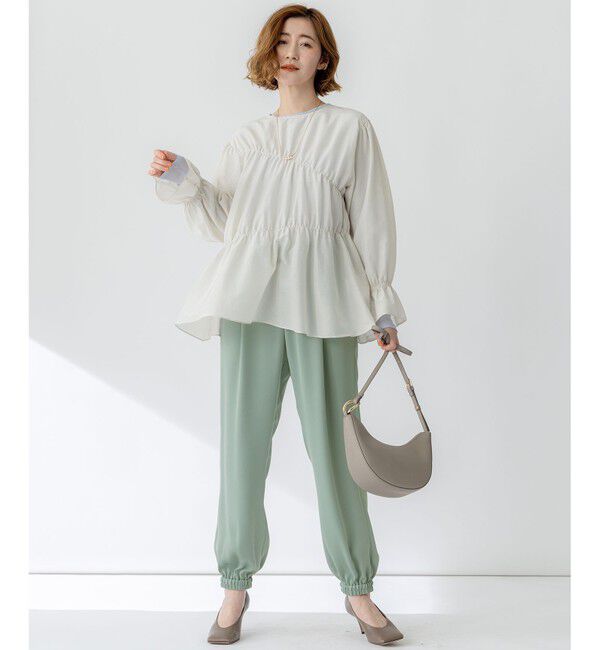 23区「【防シワ性/吸水速乾】ジョーゼットサテン ジョグパンツ」|その他|