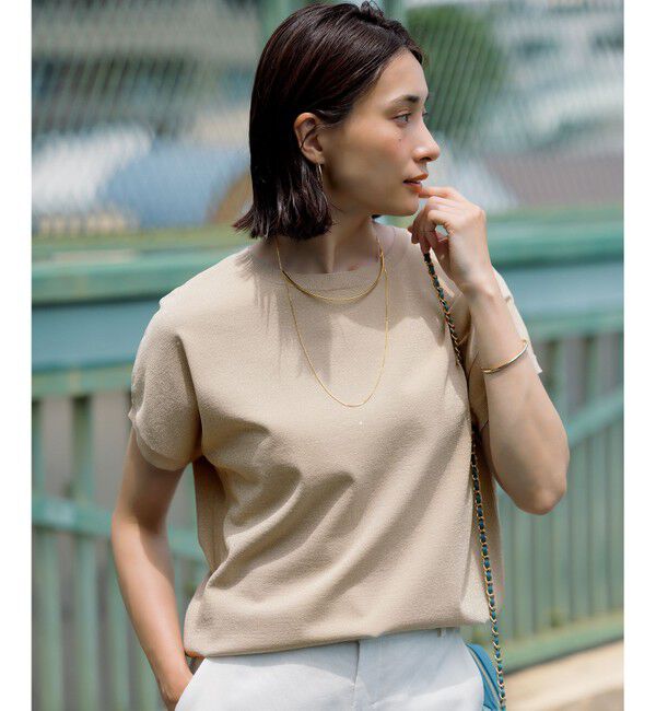 23区「【洗える】レーヨンポリエステルストレッチ プルオーバー ラメニット」|ニット・セーター|