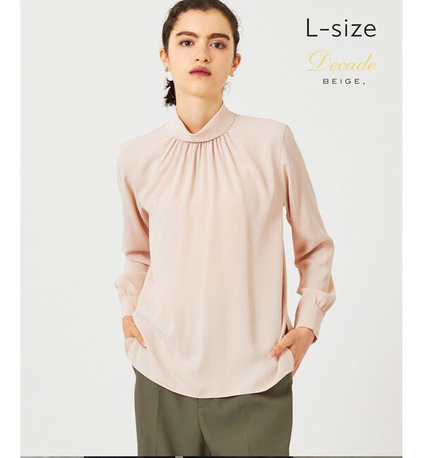 BEIGE,「【L-size】EVA / ハイネックロングスリーブブラウス」|シャツ・ブラウス|Nude