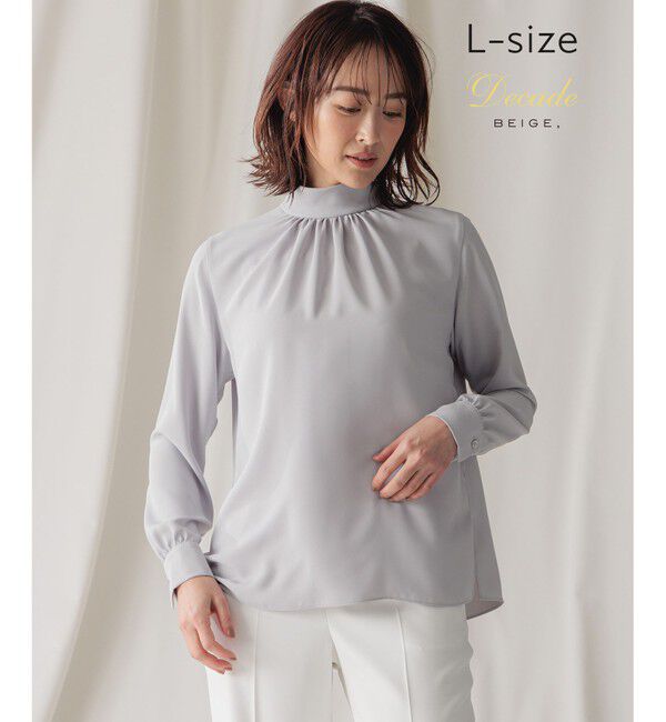 BEIGE,「【L-size】EVA / ハイネックロングスリーブブラウス」|シャツ・ブラウス|Ice Blue