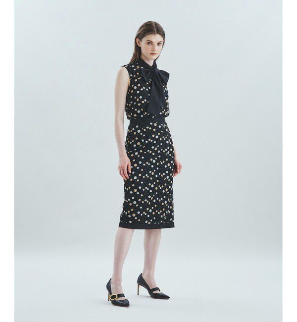 Grace Class「ラメドットボウタイノースリーブ」|シャツ・ブラウス|