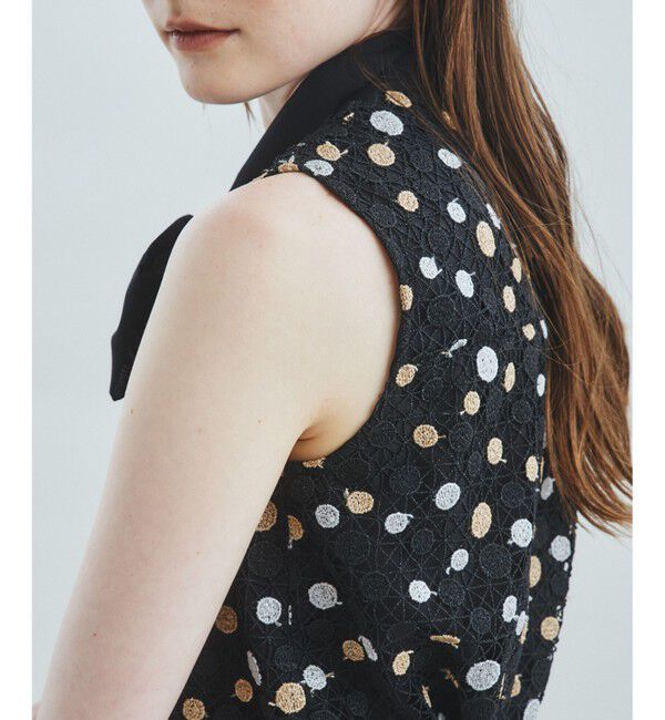 Grace Class「ラメドットボウタイノースリーブ」|シャツ・ブラウス|